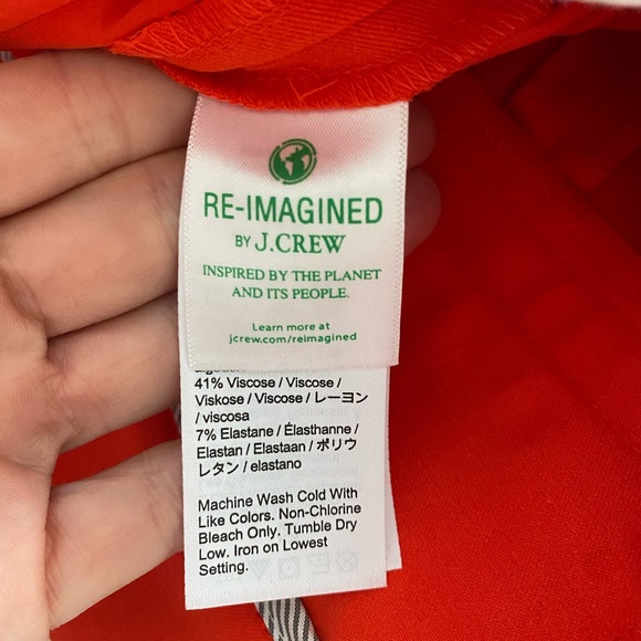 J. crew size 4 Tall new Remi pant in bi-stretch cotton in color grenadine. NWT - Picture 2 of 6